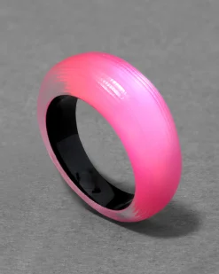 Lucite Tapered Ring- Neon Pink