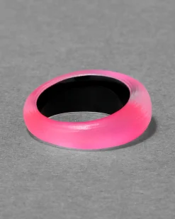 Lucite Tapered Ring- Neon Pink