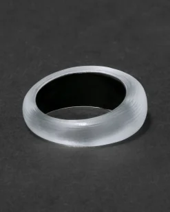 Lucite Tapered Ring- Silver