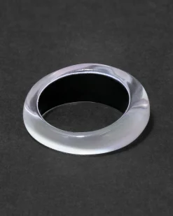 Lucite Tapered Ring- White Opal