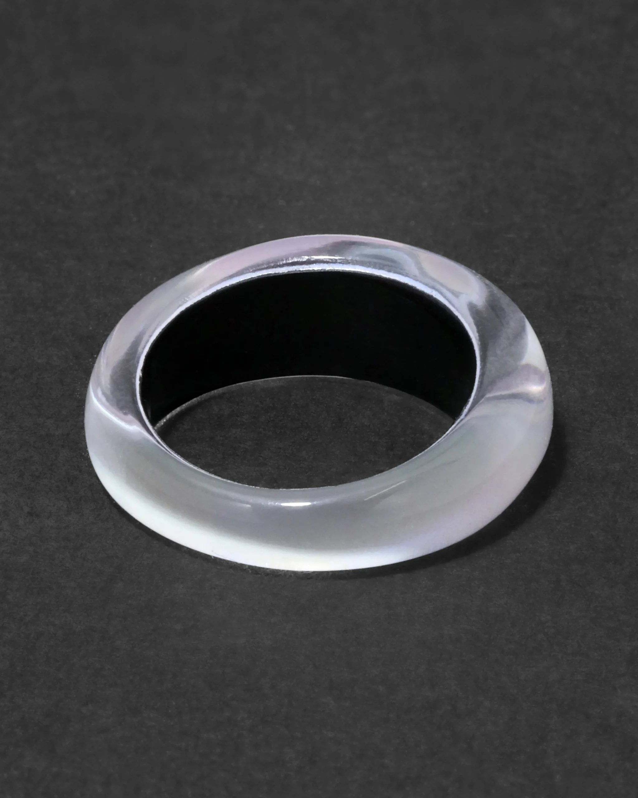 Lucite Tapered Ring- White Opal
