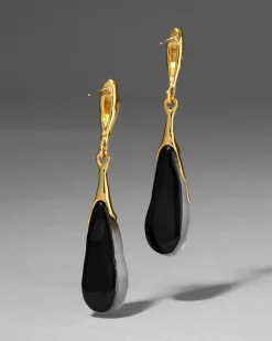 Lucite Teardrop Post Earring- Black