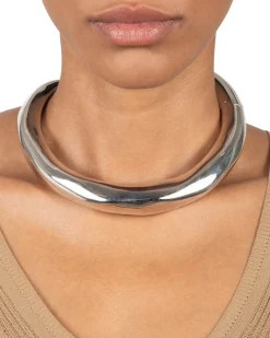 Metal Hinge Collar Necklace - Silver