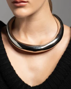 Metal Hinge Collar Necklace - Silver