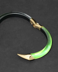 Mirrored Pyramid Brake Hinge Bracelet- Fluorescent Yellow