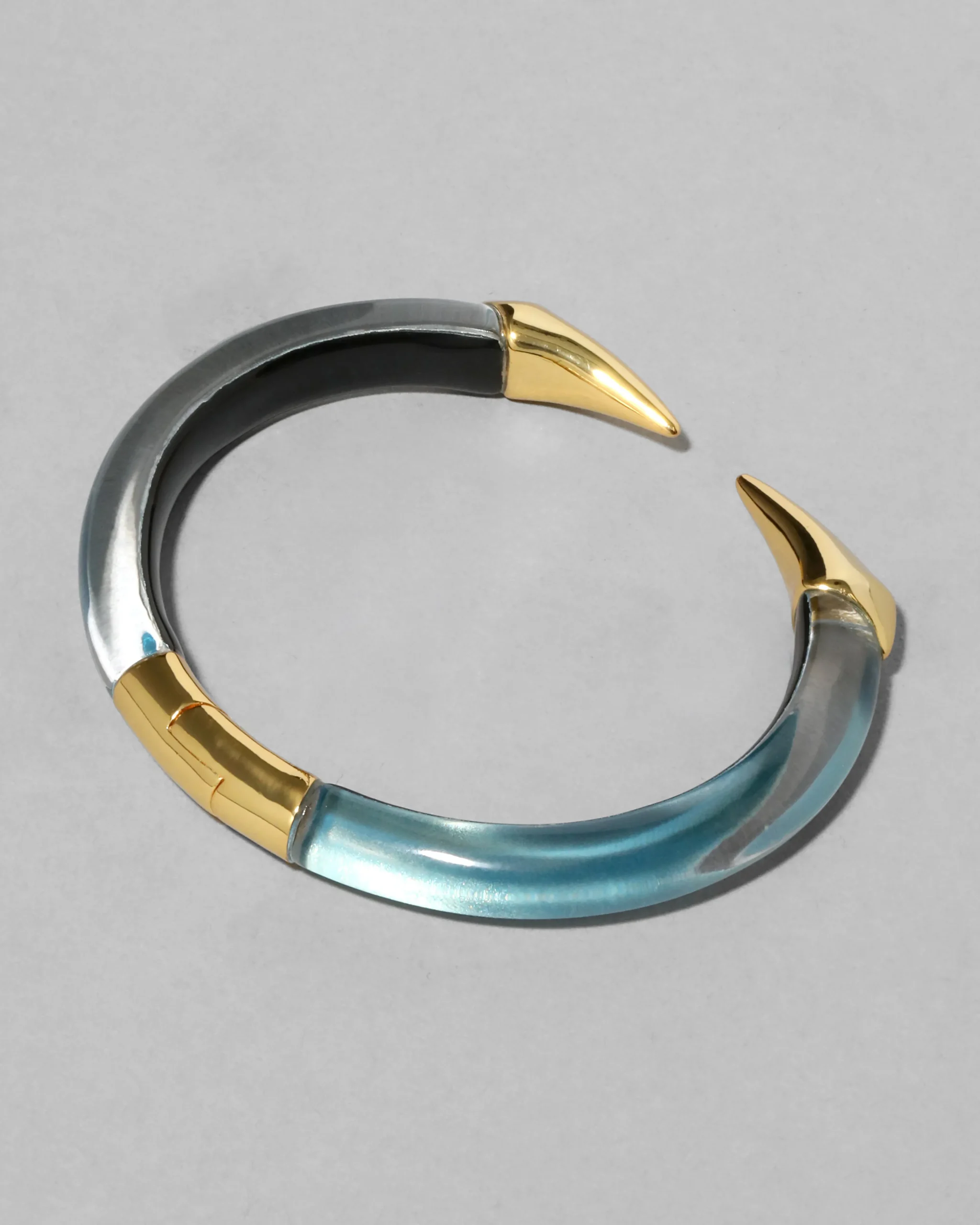 Mirrored Pyramid Brake Hinge Bracelet- Metallic Sky