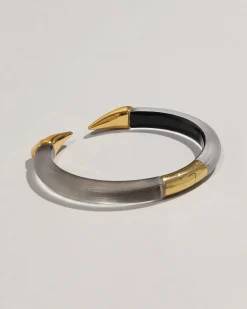 Mirrored Pyramid Lucite Brake Hinge Bracelet- Warm Grey