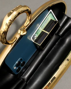 Molten Gold Bullet Minaudière- Gold