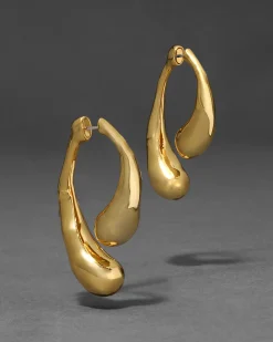 Molten Gold Scoop Front Back Earring
