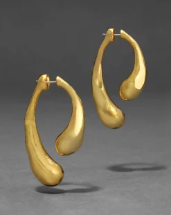 Molten Gold Scoop Front Back Earring