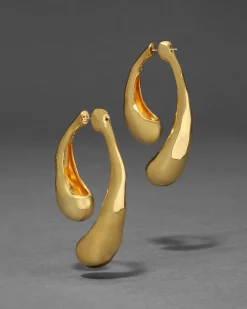 Molten Gold Scoop Front Back Earring