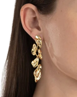 Mosaic Molten Gold Post Earring