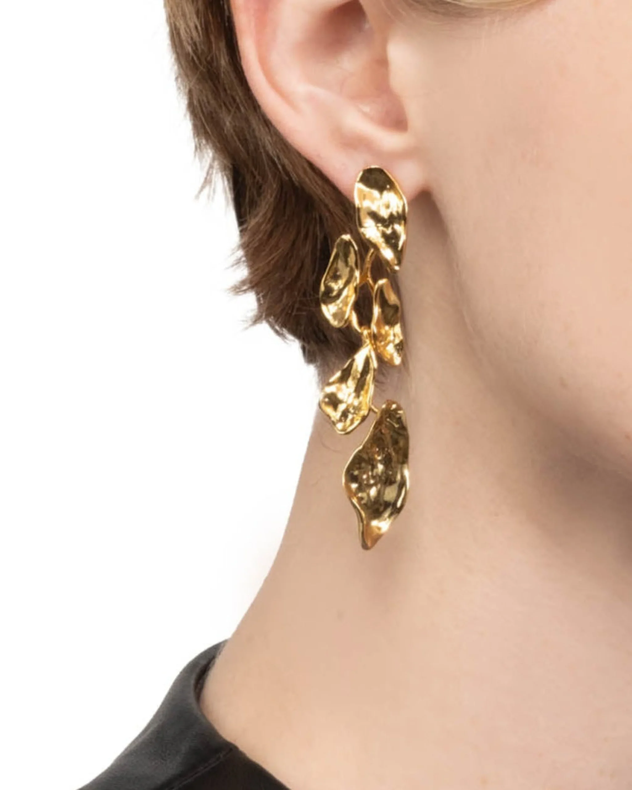Mosaic Molten Gold Post Earring