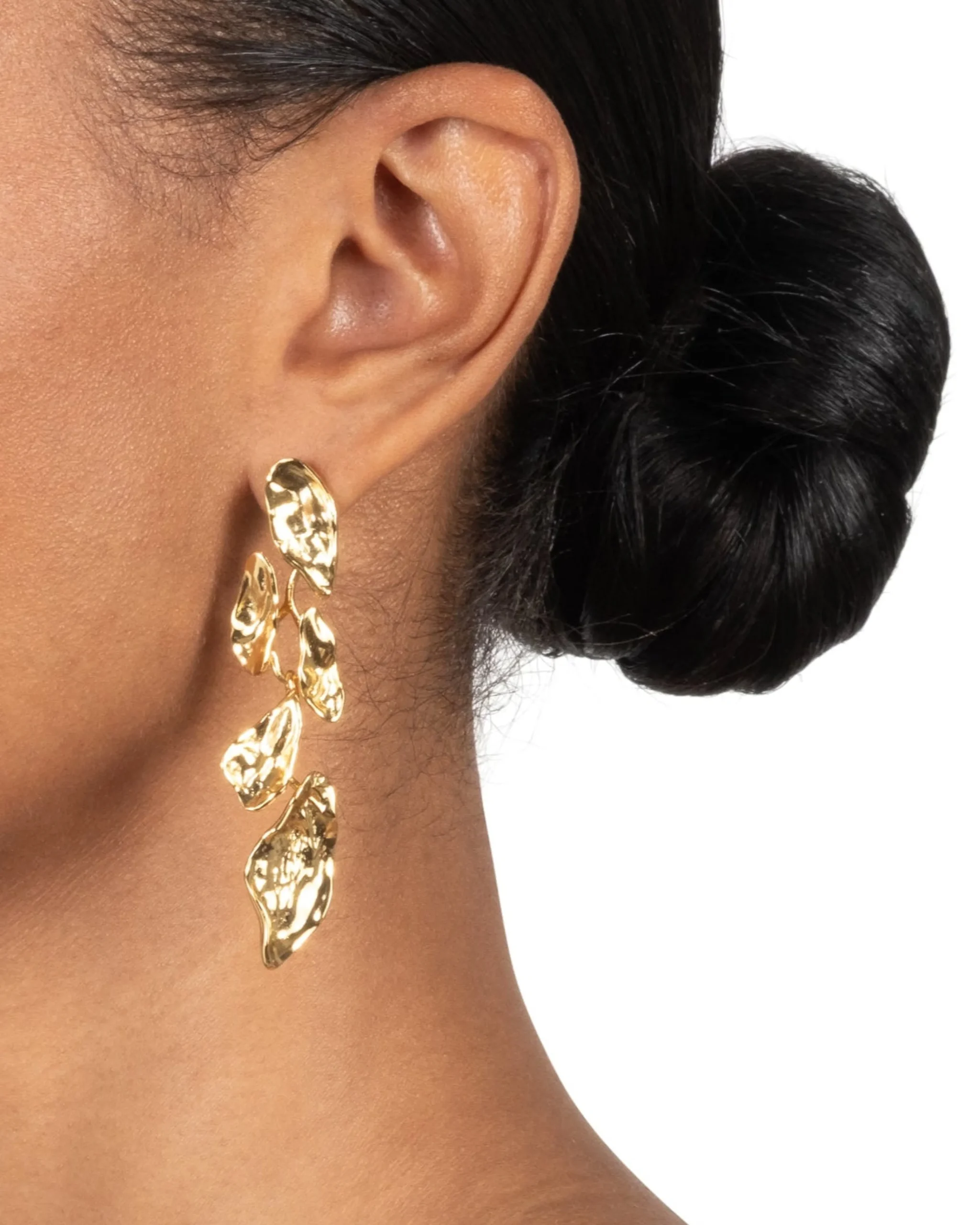 Mosaic Molten Gold Post Earring