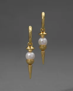 Perla Spear Drop Hoop Earring