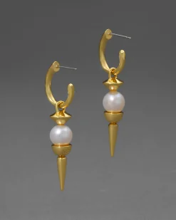 Perla Spear Drop Hoop Earring