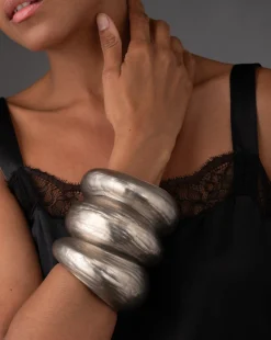Puffy Lucite Bangle Bracelet- Chocolate