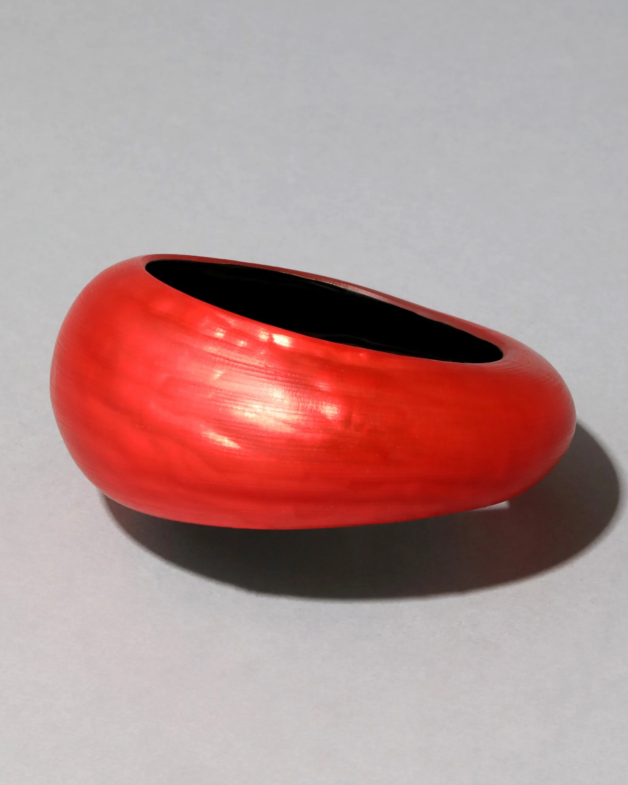 Puffy Lucite Tapered Bangle Bracelet- Lipstick Red