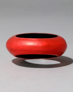 Puffy Lucite Tapered Bangle Bracelet- Lipstick Red