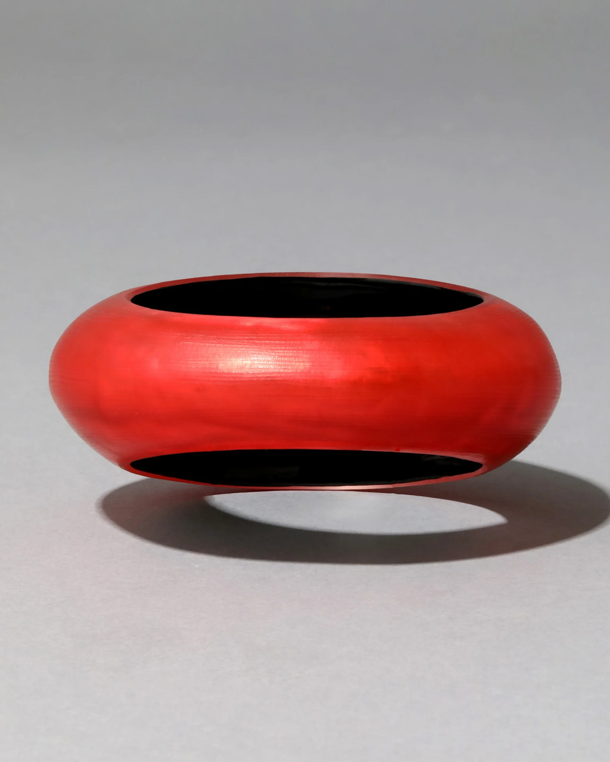 Puffy Lucite Tapered Bangle Bracelet- Lipstick Red