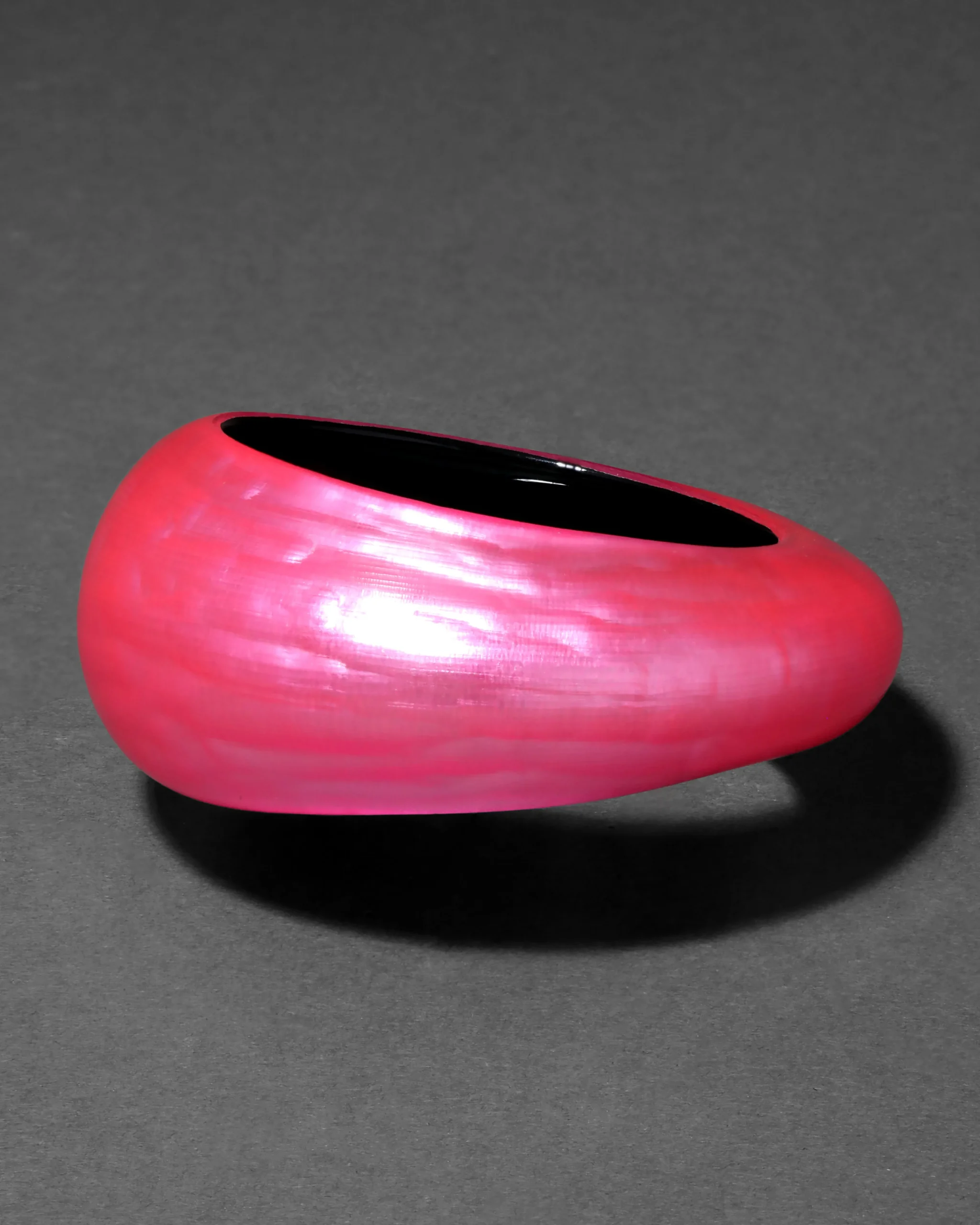 Puffy Lucite Tapered Bangle Bracelet- Neon Pink