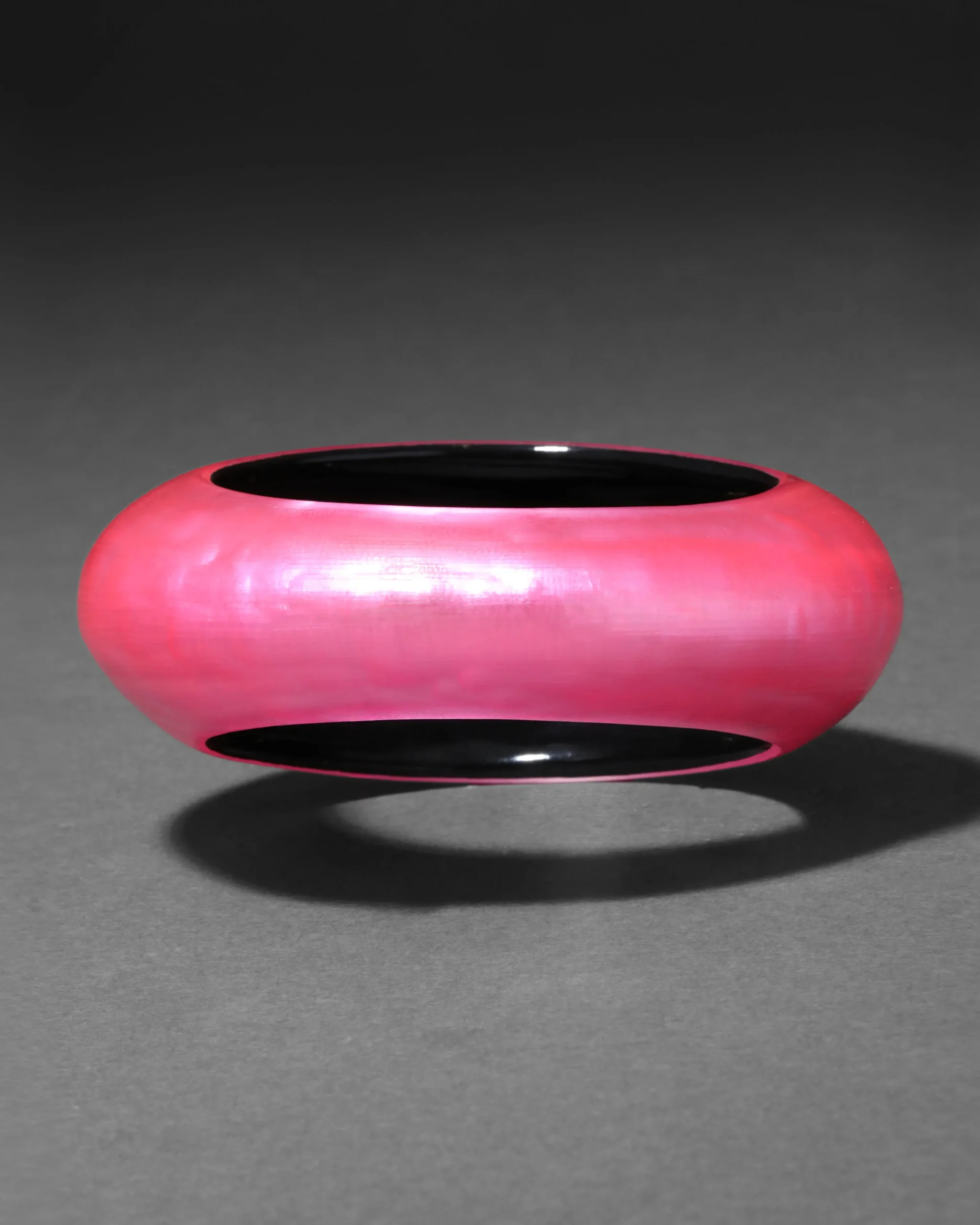 Puffy Lucite Tapered Bangle Bracelet- Neon Pink