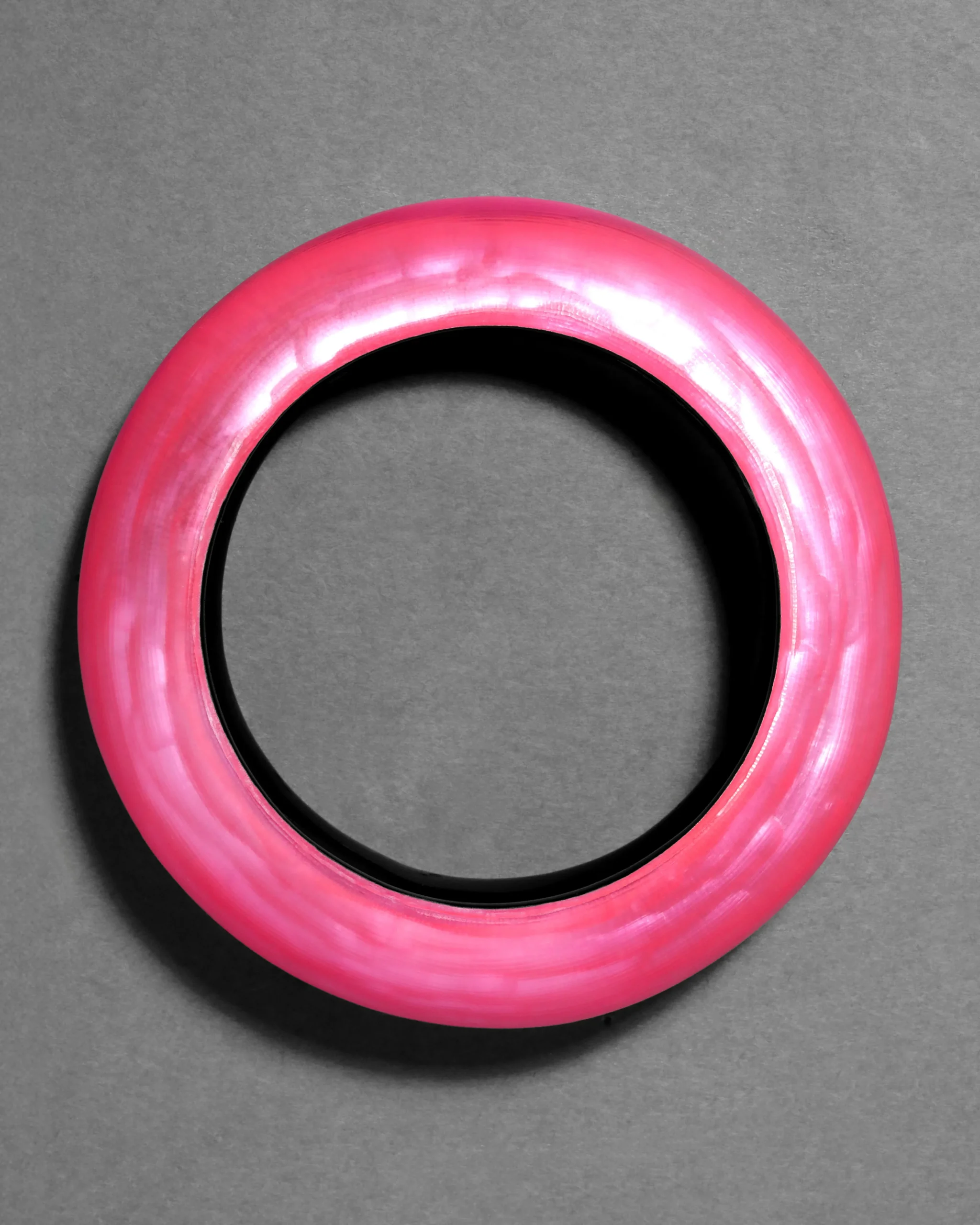 Puffy Lucite Tapered Bangle Bracelet- Neon Pink
