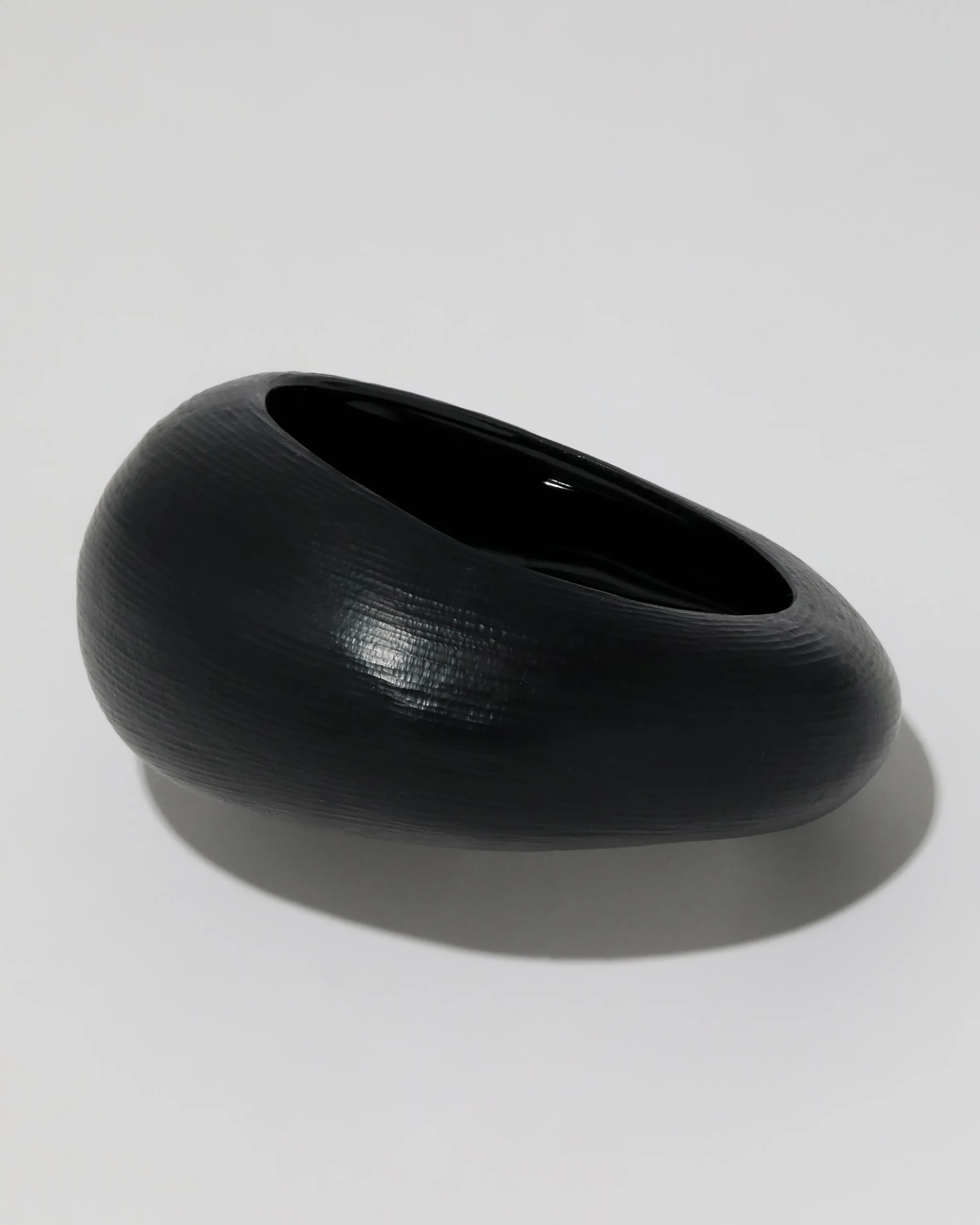 Puffy Lucite Tapered Bangle Bracelet- Black