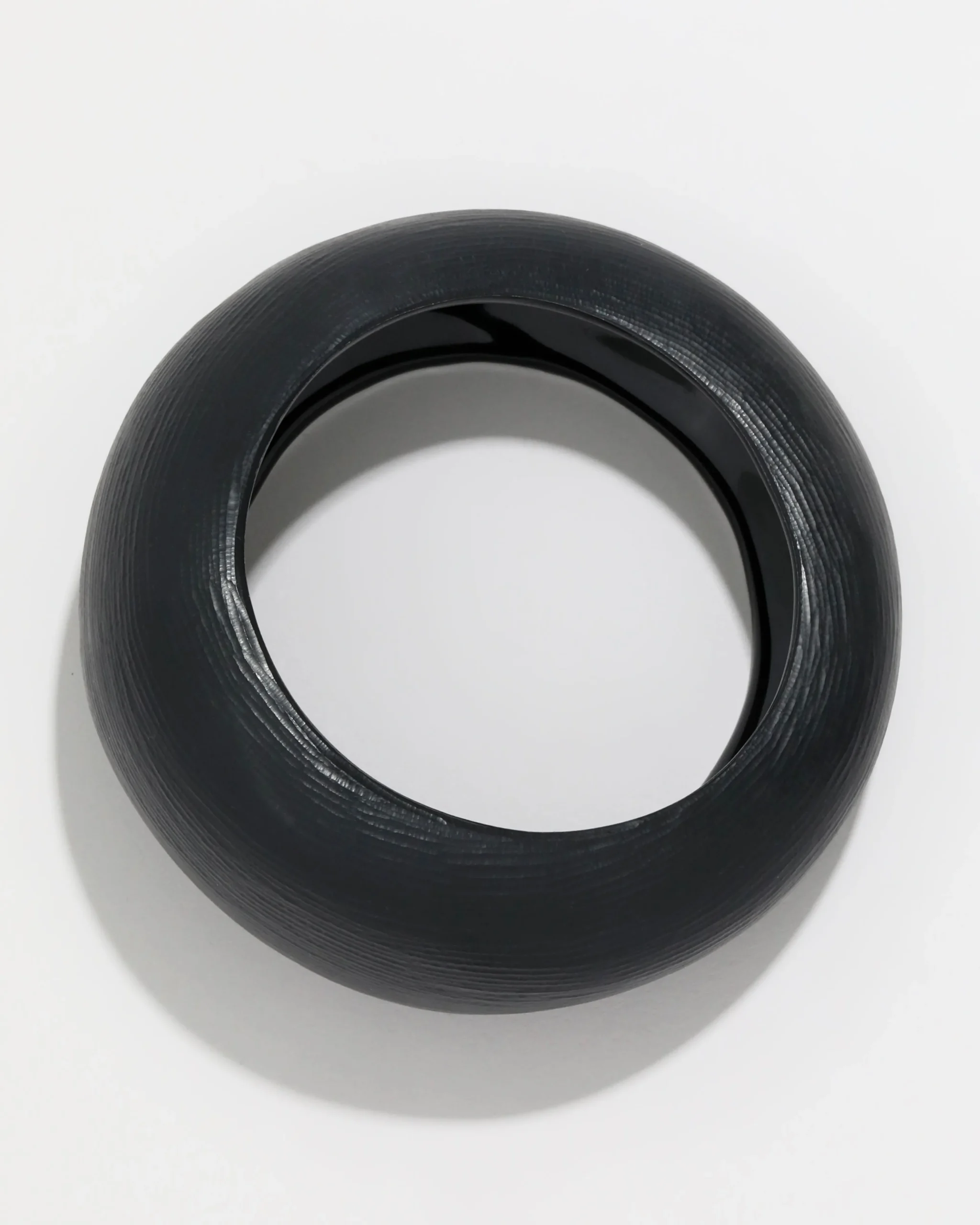 Puffy Lucite Tapered Bangle Bracelet- Black