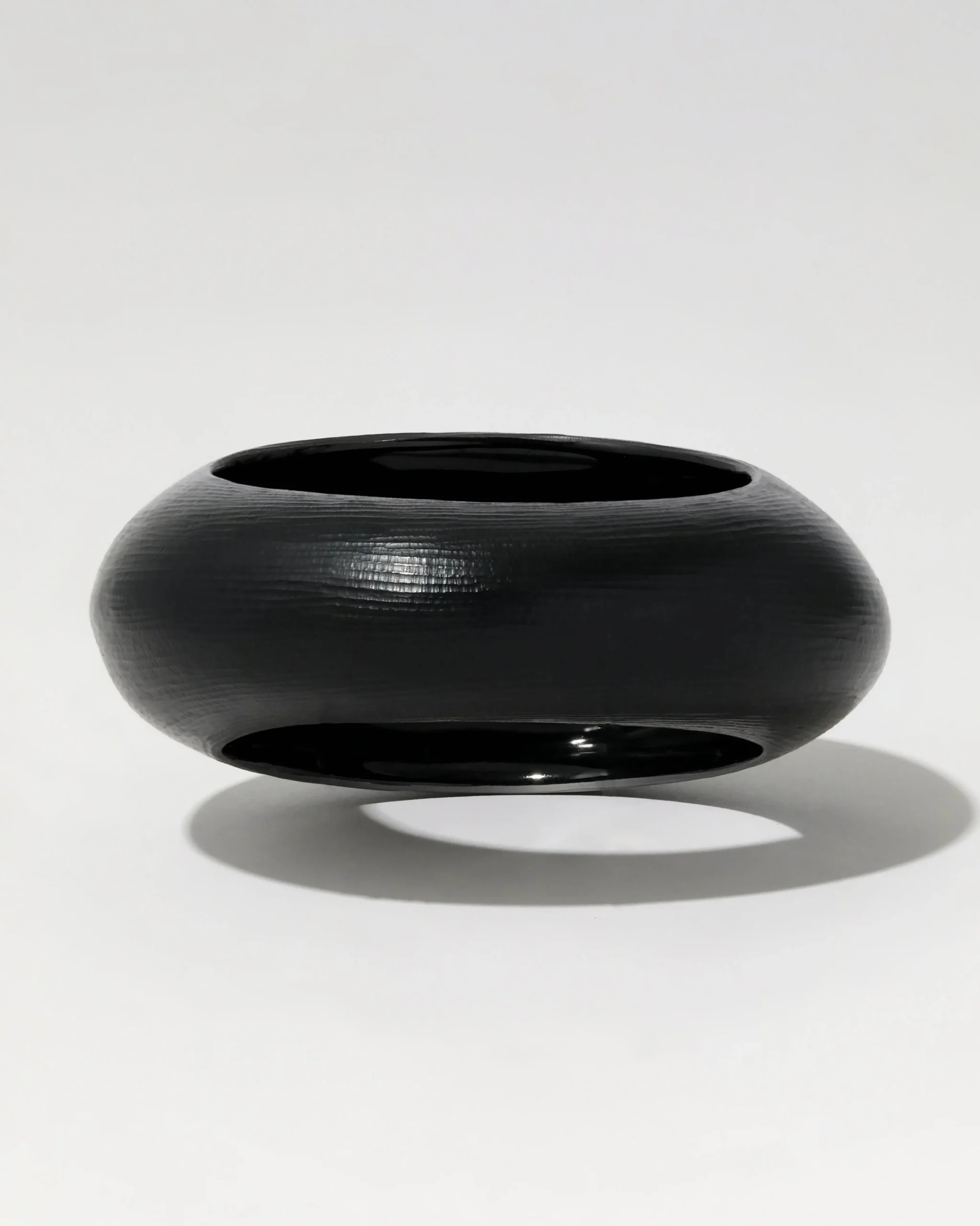 Puffy Lucite Tapered Bangle Bracelet- Black