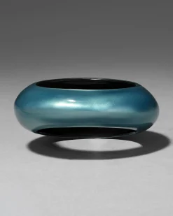 Puffy Lucite Tapered Bangle Bracelet- Metallic Sky