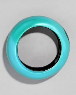 Puffy Lucite Tapered Bangle Bracelet- Mediterranean Opal