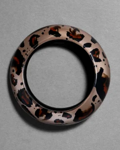 Puffy Lucite Tapered Bangle Bracelet- Leopard