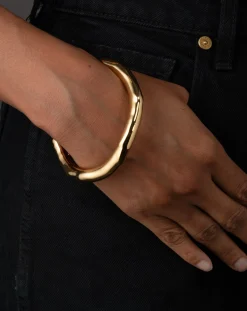 Small Molten Bangle Bracelet- Gold