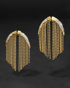 Solanales Crystal Fringe Front Back Earring