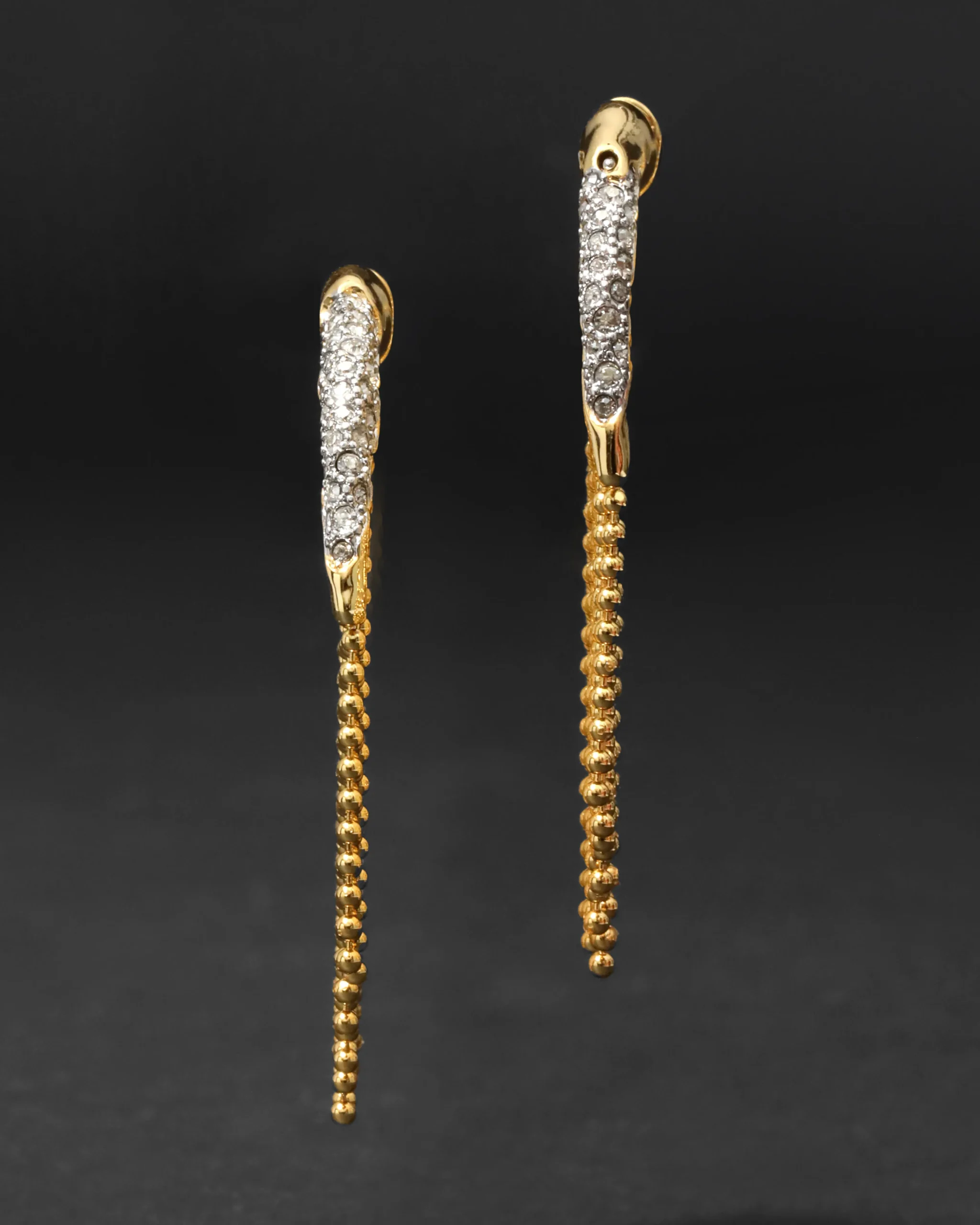 Solanales Crystal Fringe Front Back Earring