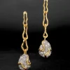 Solanales Crystal Linked Pebble Earring