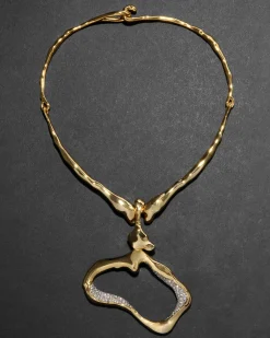 Solanales Crystal Modernist Collar Necklace