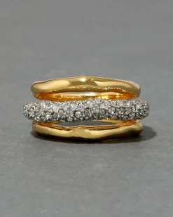Solanales Crystal Orbiting Ring- Gold