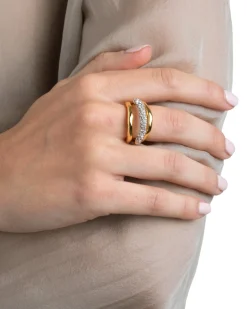 Solanales Crystal Orbiting Ring- Gold