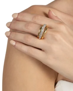 Solanales Crystal Orbiting Ring- Gold