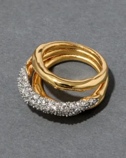 Solanales Crystal Orbiting Ring- Gold