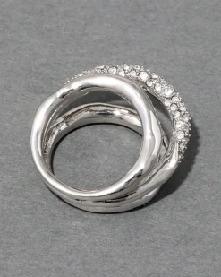 Solanales Crystal Orbiting Ring- Silver