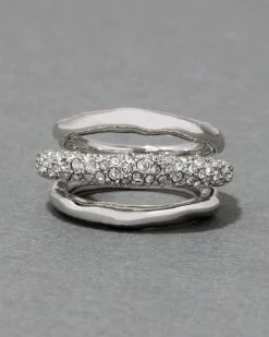 Solanales Crystal Orbiting Ring- Silver