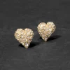 Solanales Crystal Pavé Heart Stud Earring
