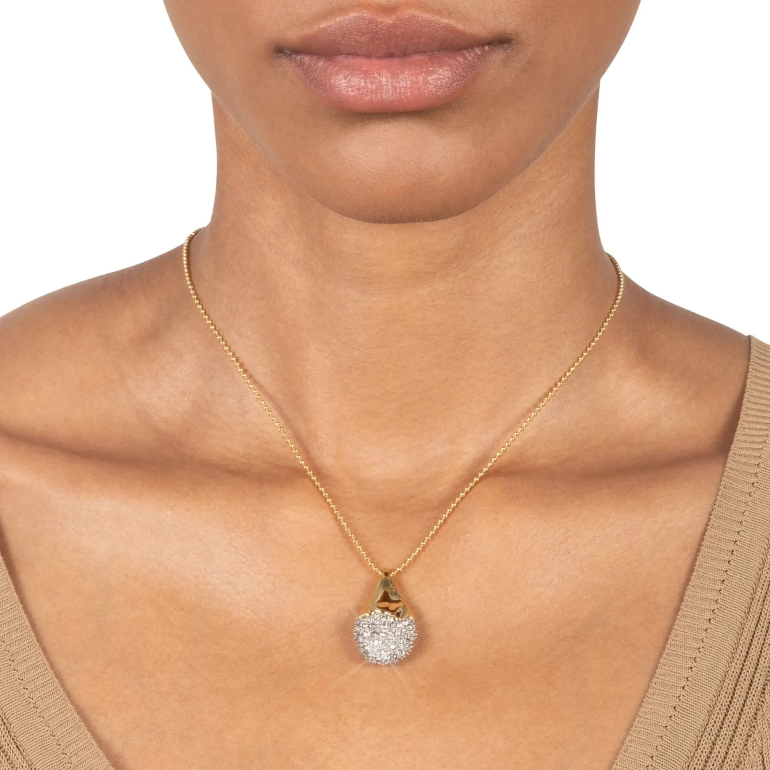 Solanales Crystal Pavé Teardrop Necklace