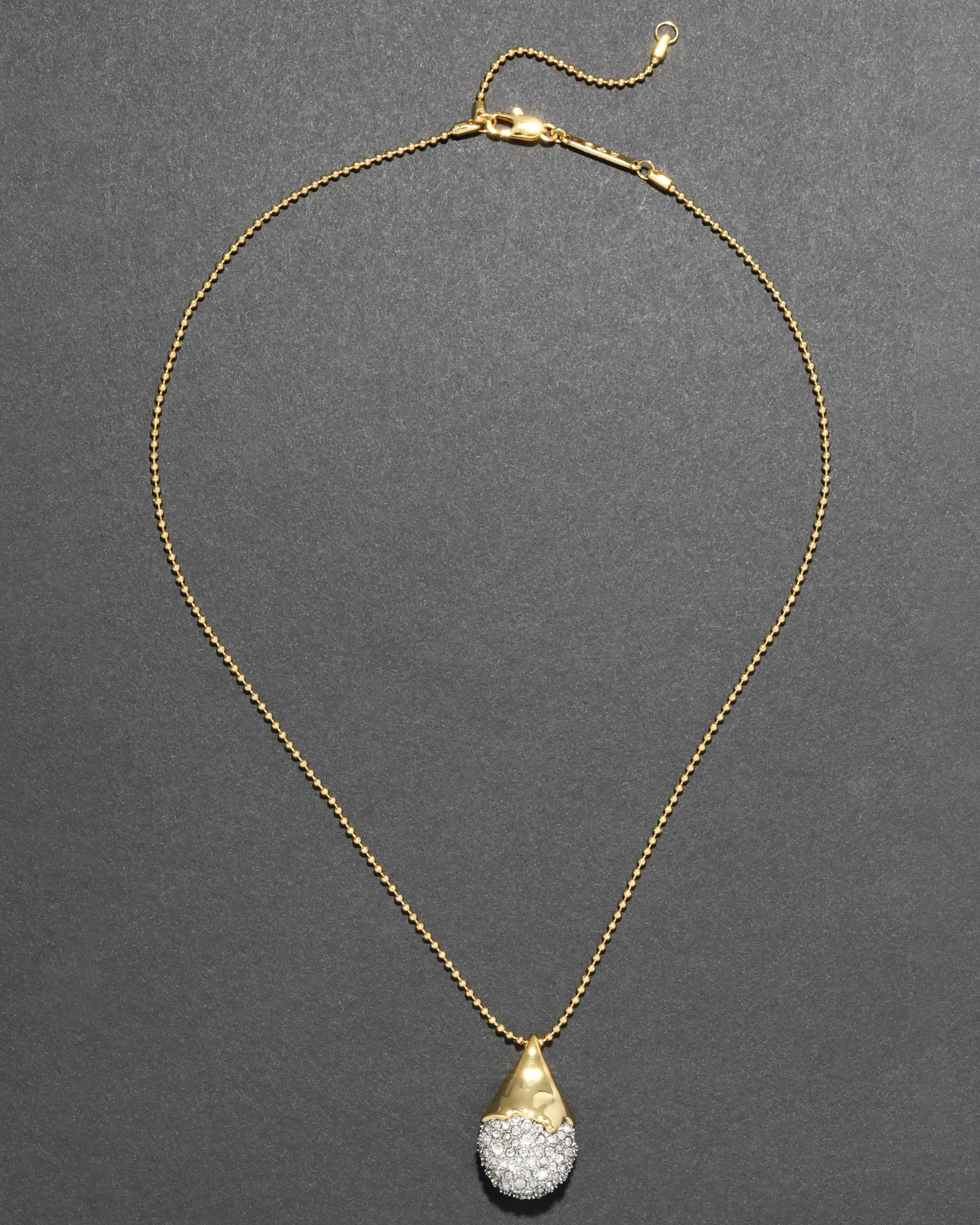 Solanales Crystal Pavé Teardrop Necklace