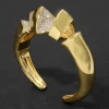 Solanales Crystal Peak Hinge Cuff Bracelet