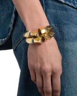 Solanales Crystal Peak Hinge Cuff Bracelet