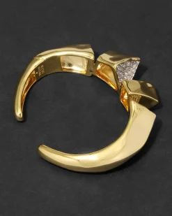 Solanales Crystal Peak Hinge Cuff Bracelet